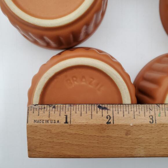 Lot of 6 Terra Cotta Colored Baking Ramekins made in Brazil - Picture 7 of 8
